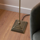Endon Lille Floor Lamp Antique Brass with Shade