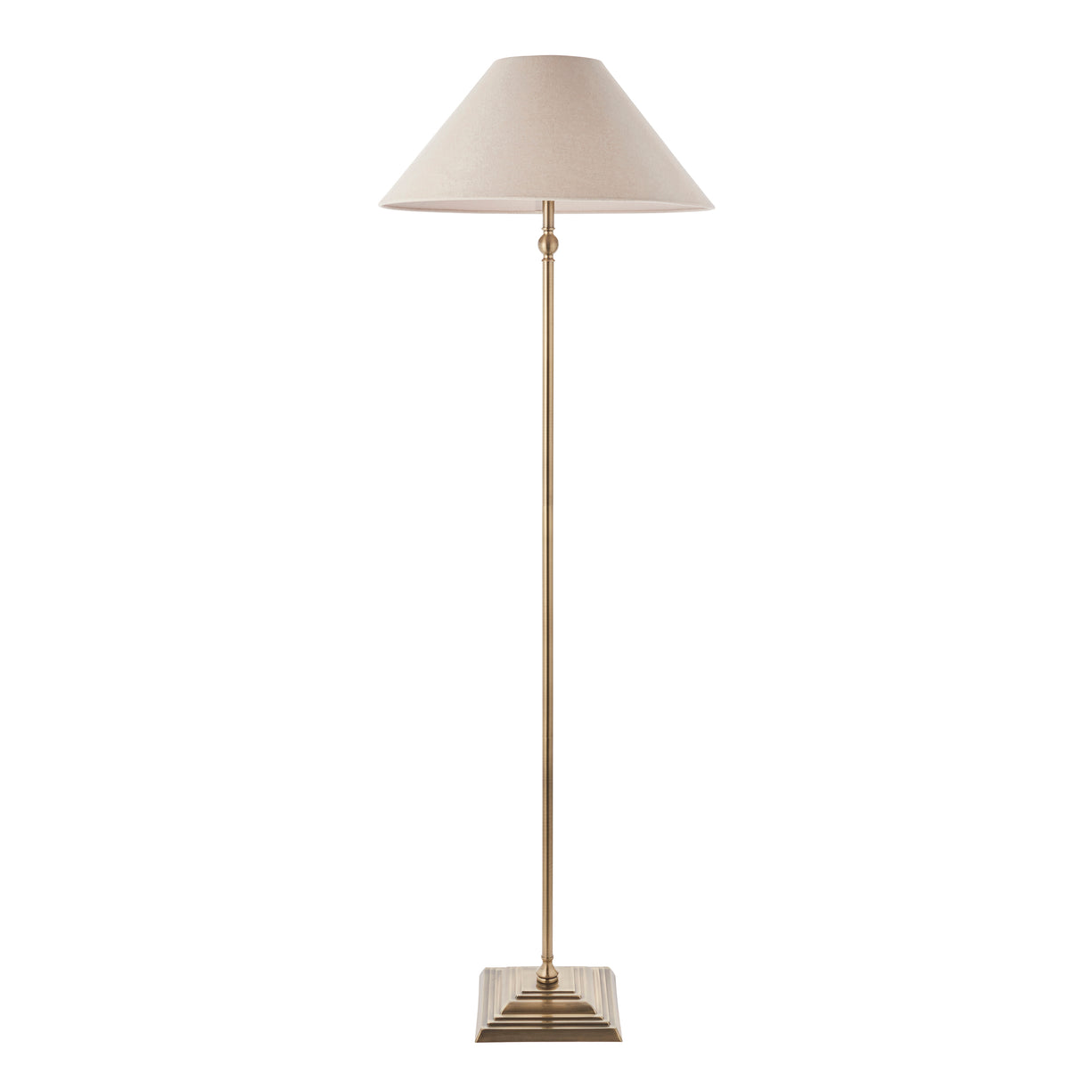 Endon Lille Floor Lamp Antique Brass with Shade