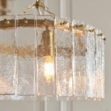 Endon Karine 3lt Pendant Brushed aged brass plate & clear handmade textured glass