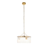 Endon Karine 3lt Pendant Brushed aged brass plate & clear handmade textured glass