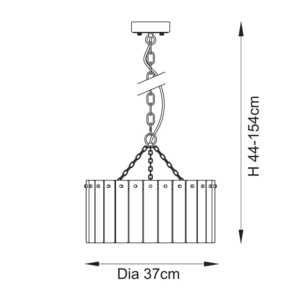 Endon Karine 3lt Pendant Brushed aged brass plate & clear handmade textured glass
