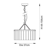 Endon Karine 3lt Pendant Brushed aged brass plate & clear handmade textured glass