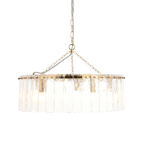 Endon Karine 5lt Pendant Brushed aged brass plate & clear handmade textured glass
