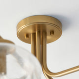 Endon Jacob 5lt Semi Flush Warm brass plate & clear bubble glass