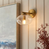 Endon Jacob Wall Warm brass plate & clear bubble glass