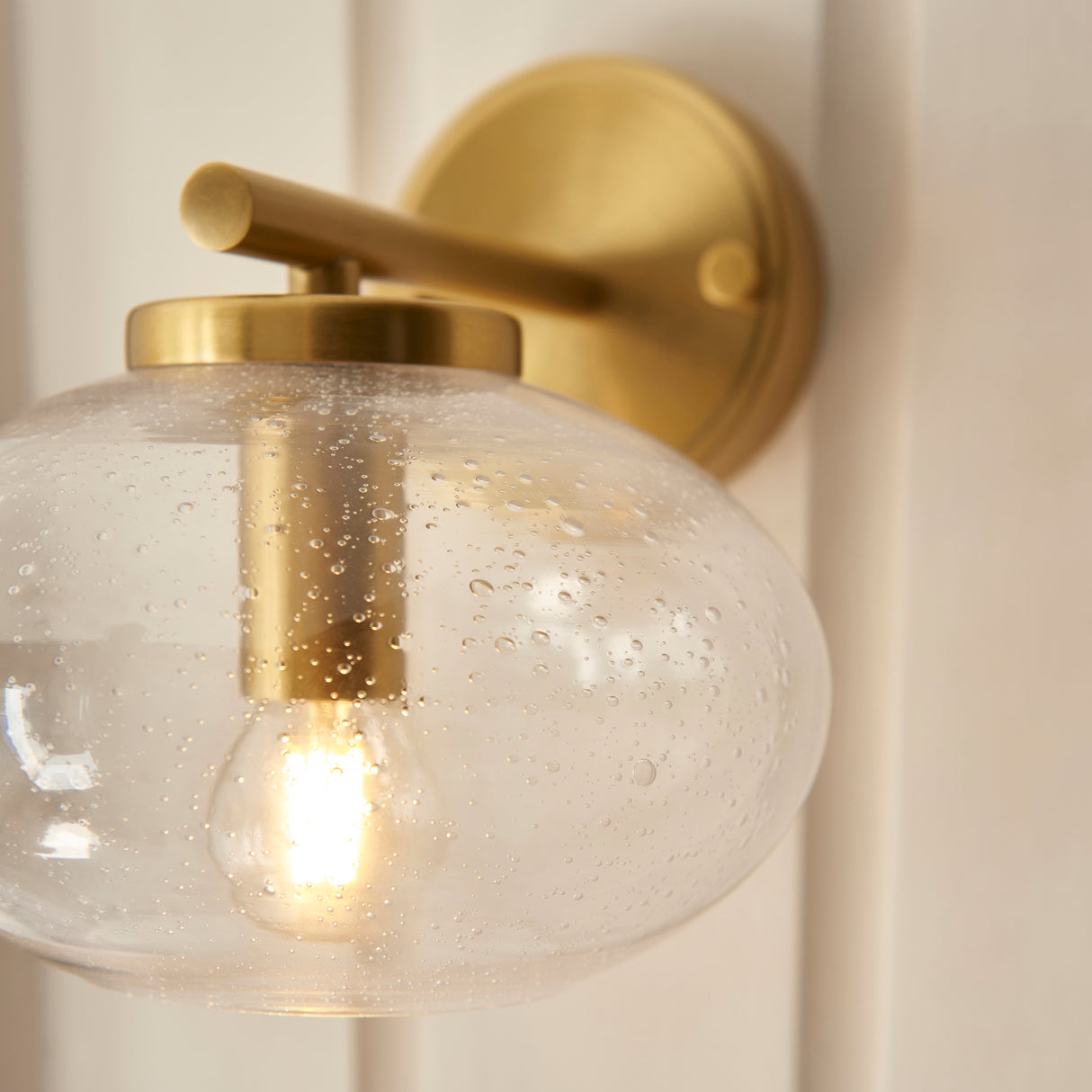 Endon Jacob Wall Warm brass plate & clear bubble glass
