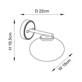 Endon Jacob Wall Warm brass plate & clear bubble glass