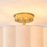 Endon Serene 2lt Flush Brushed aged brass plate & vintage white cotton