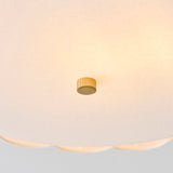 Endon Serene 2lt Flush Brushed aged brass plate & vintage white cotton