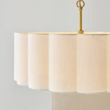 Endon Serene 3lt Pendant Brushed aged brass plate & vintage white cotton