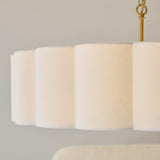 Endon Serene 6lt Pendant Brushed aged brass plate & vintage white cotton