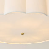 Endon Serene 6lt Pendant Brushed aged brass plate & vintage white cotton