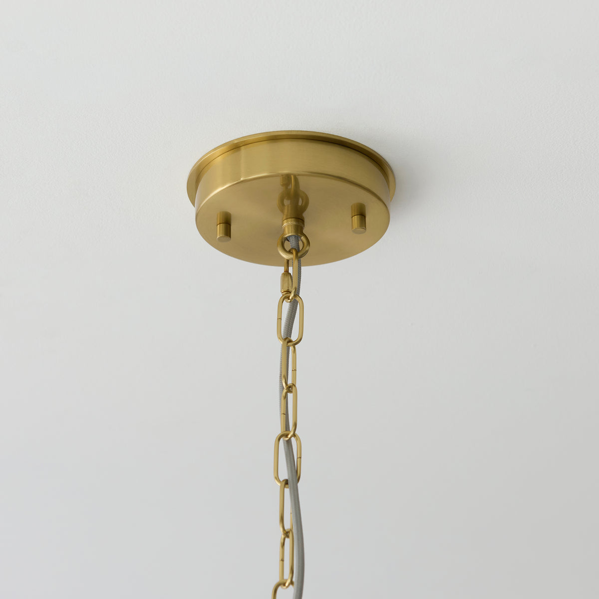 Endon Serene 6lt Pendant Brushed aged brass plate & vintage white cotton