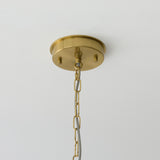 Endon Serene 6lt Pendant Brushed aged brass plate & vintage white cotton