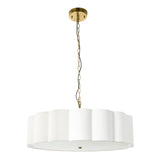 Endon Serene 6lt Pendant Brushed aged brass plate & vintage white cotton