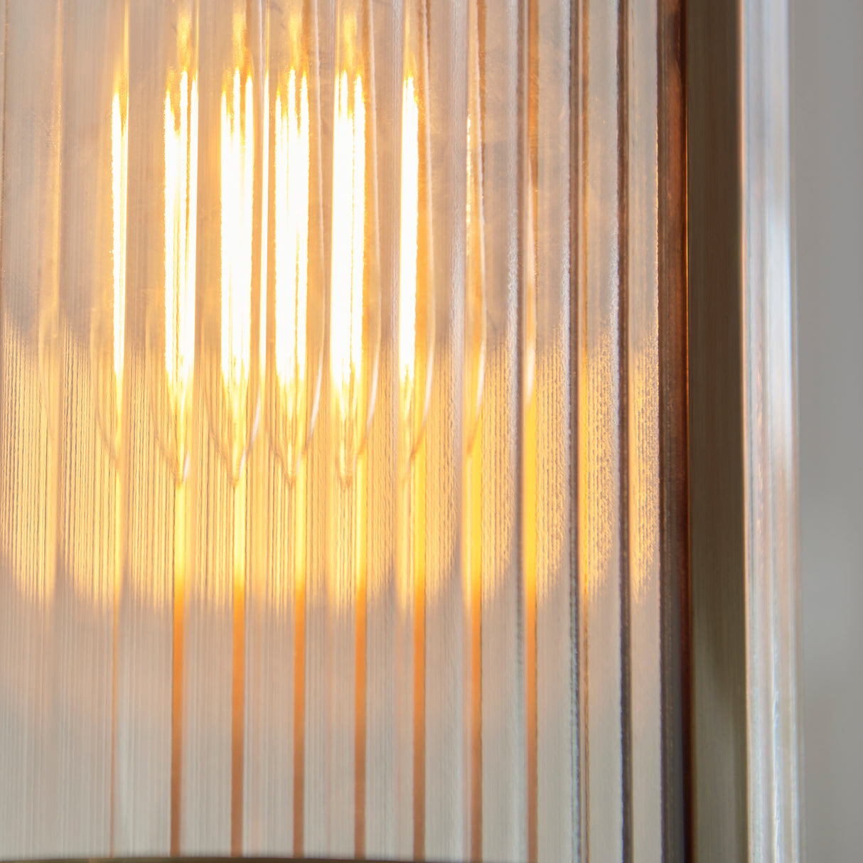 Endon Ridgeton Pendant Antique brass plate & clear ribbed glass