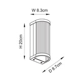 Endon Ridgeton Wall Antique brass plate & clear ribbed glass