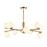Endon Aaron 10lt Pendant Brushed aged brass plate & matt opal glass