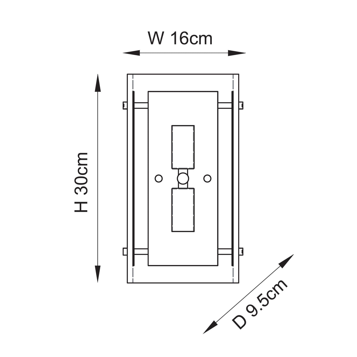 Endon Keller 2lt Wall Brushed aged brass plate & handmade textured clear glass