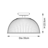 Endon Somerset Downlight Flush Vintage brass finish & clear ribbed glass