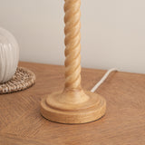 Endon Twist Table Base Oak effect resin & antique brass plate