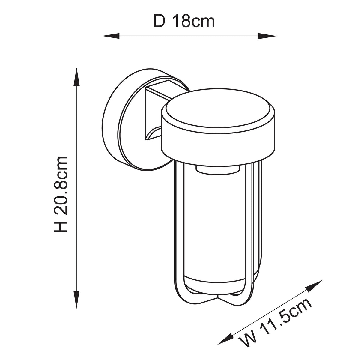 Endon Lucca Wall Textured black & clear glass