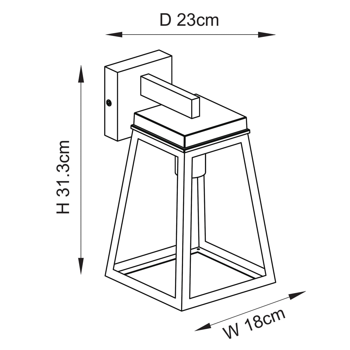 Endon Lymington Wall Textured black & clear glass
