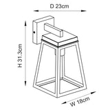 Endon Lymington Wall Textured black & clear glass