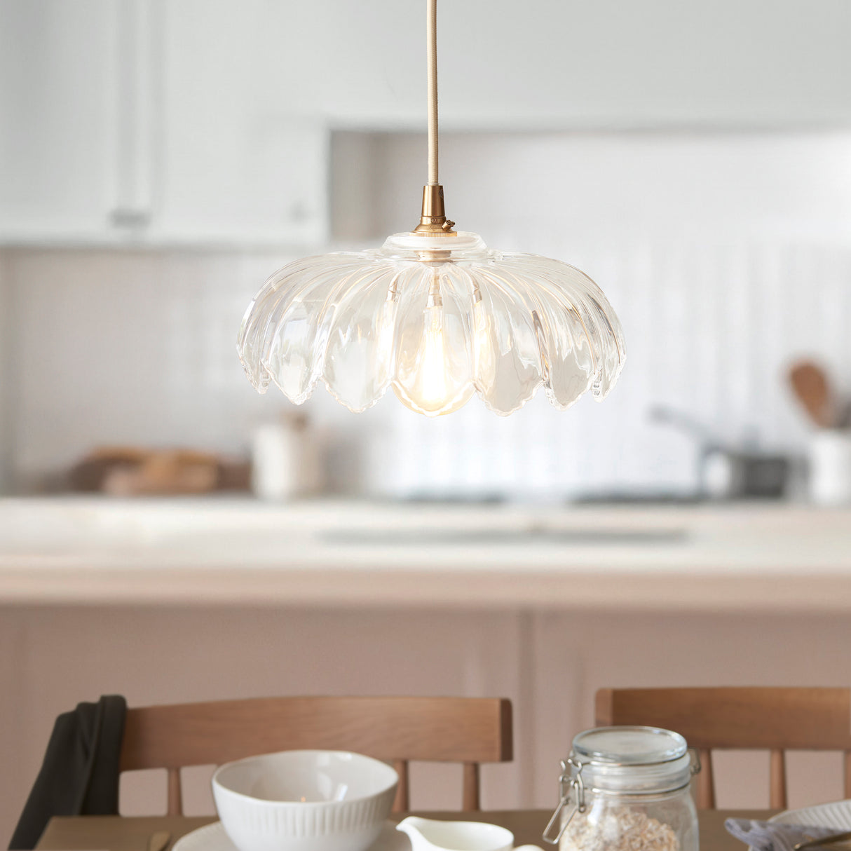 Endon Camellia Easyfit Pendant Clear glass