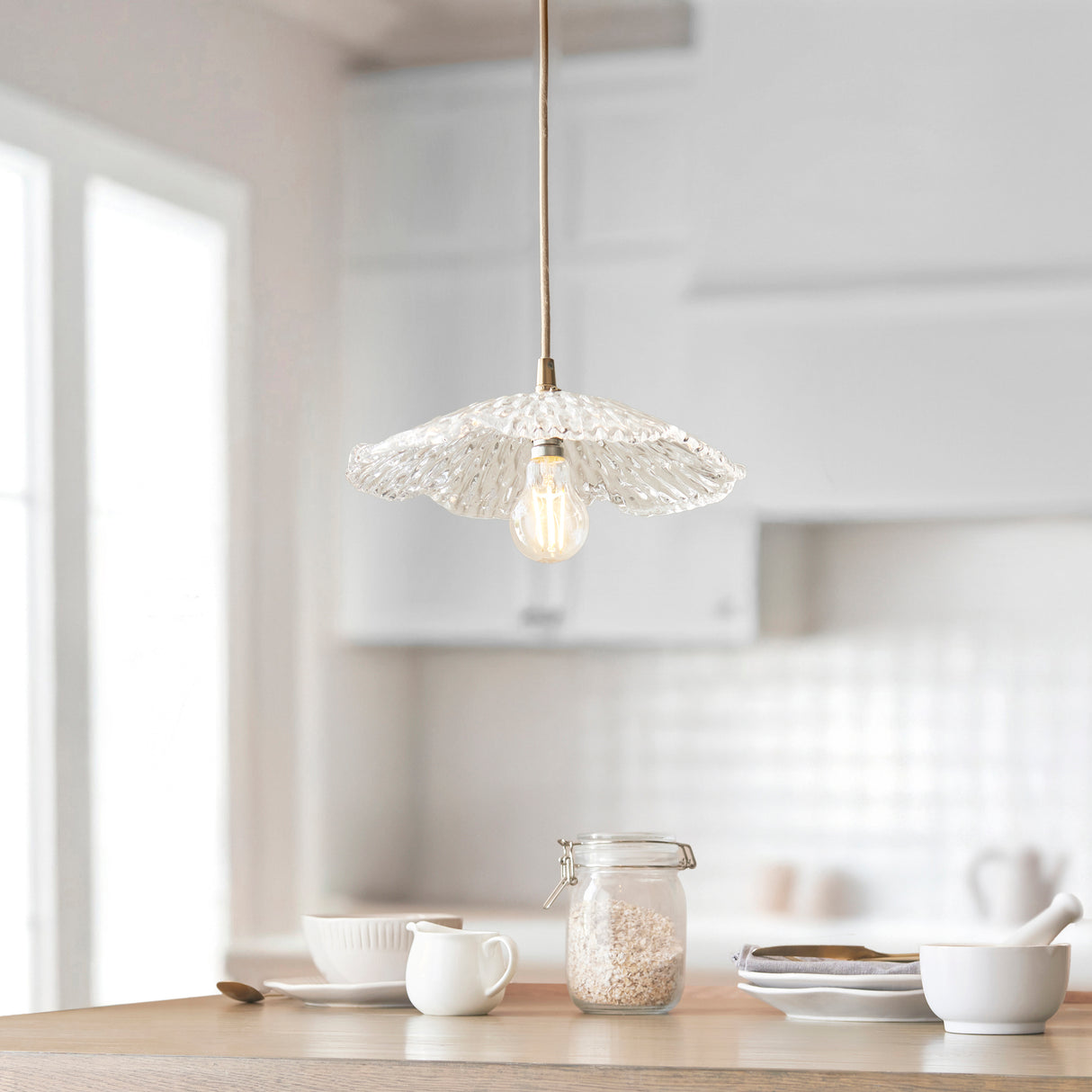 Endon Orchid Easyfit Pendant Clear glass
