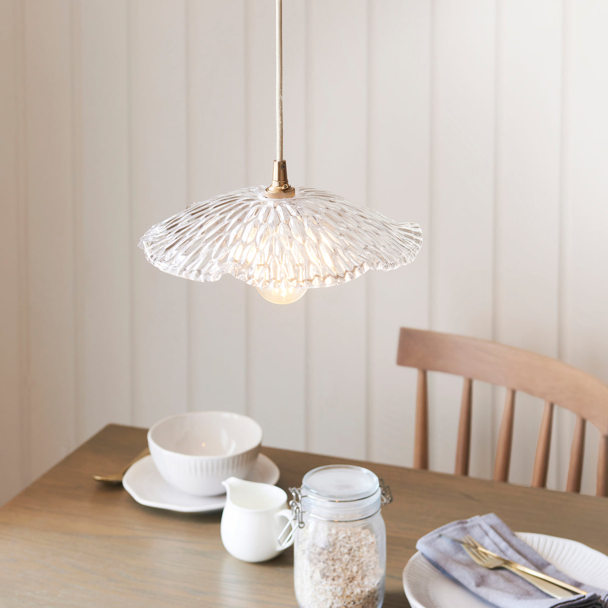 Endon Orchid Easyfit Pendant Clear glass