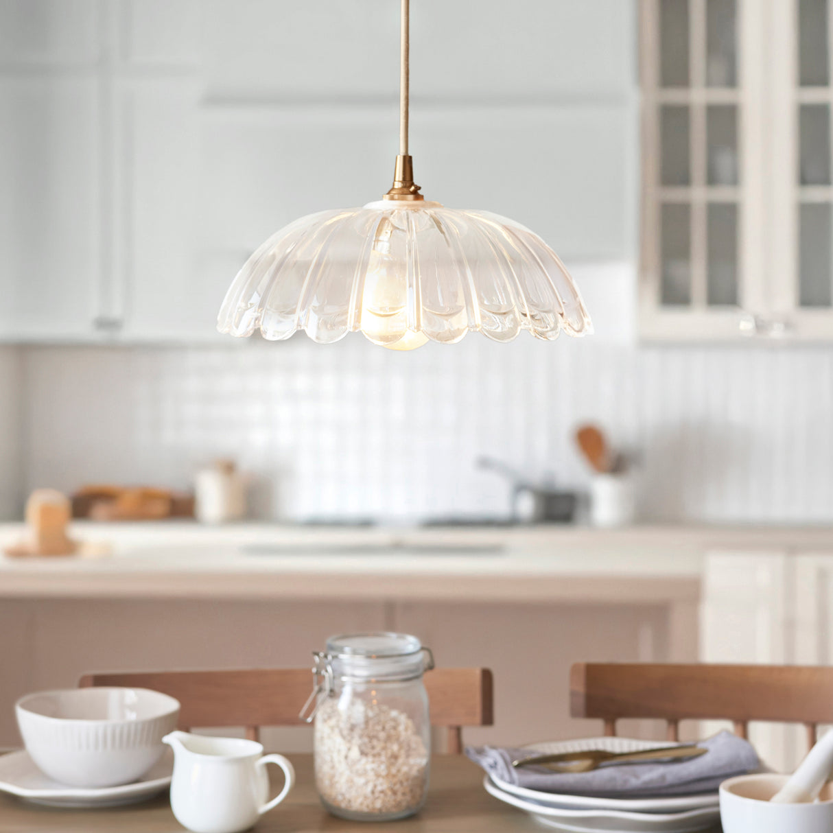 Endon Carnation Easyfit Pendant Clear glass