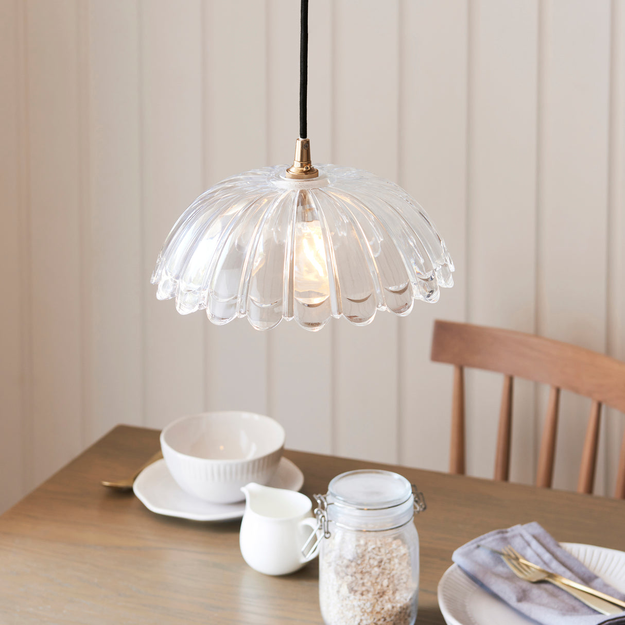 Endon Carnation Easyfit Pendant Clear glass