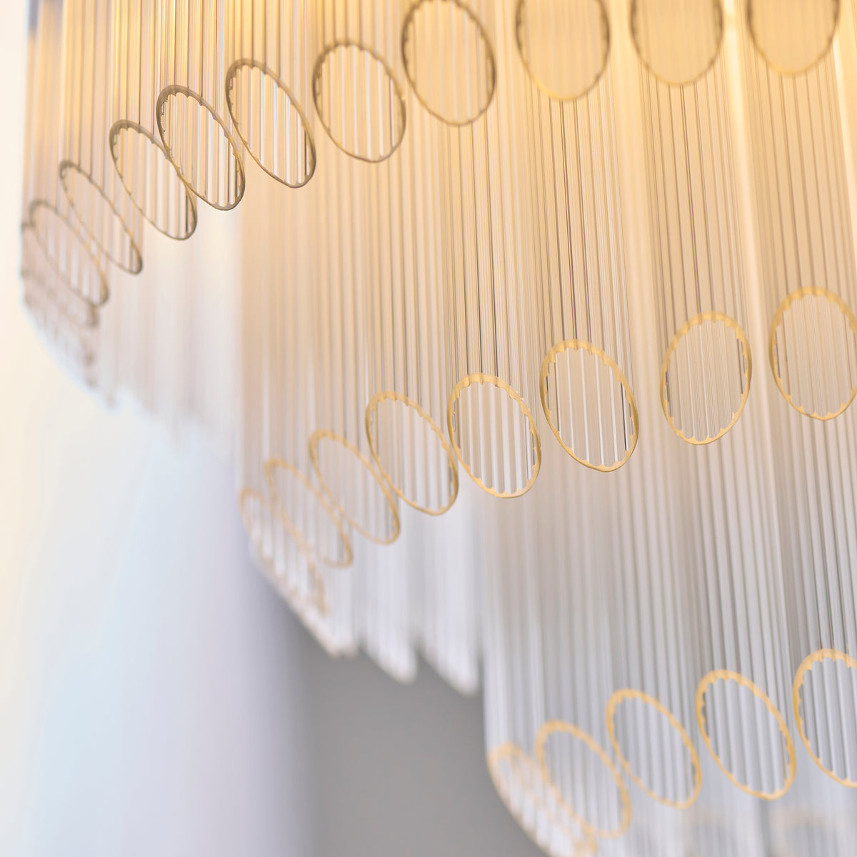 Endon Montpellier 3lt Pendant Brushed aged brass plate & clear ribbed glass