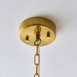 Endon Montpellier 6lt Pendant Brushed aged brass plate & clear ribbed glass
