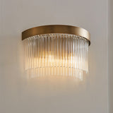 Endon Clermont 2lt Wall Light Warm Antique Brass & Glass