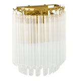 Endon Montpellier Wall Brushed aged brass plate & clear ribbed glass