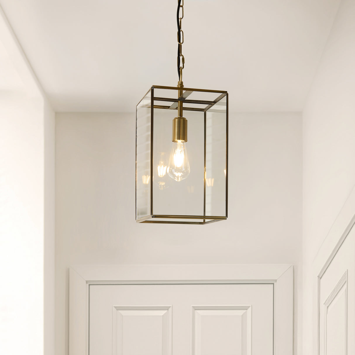 Endon Hammond Grand Pendant Antique Brushed Solid Brass