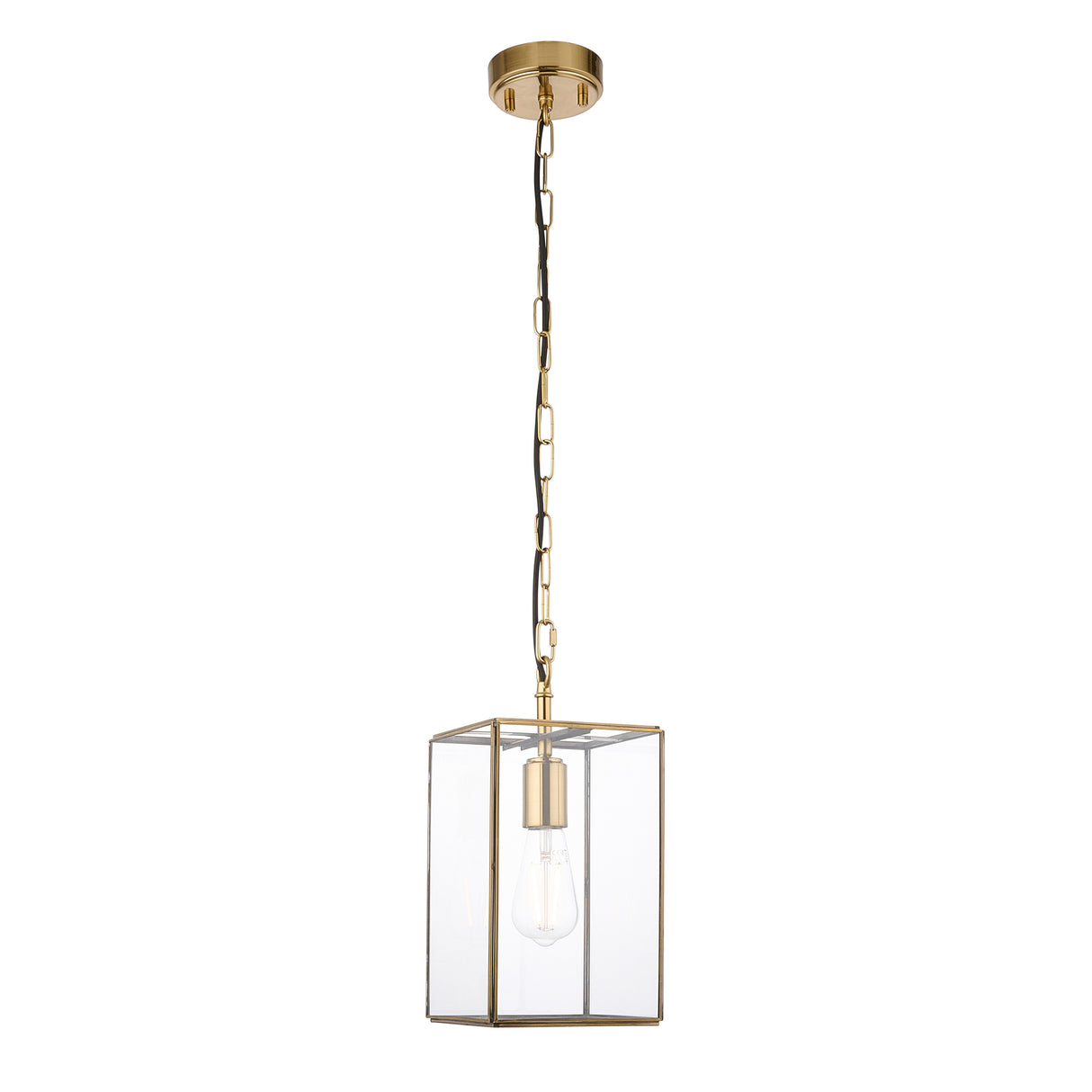 Endon Hammond Pendant Antique Brushed Solid Brass