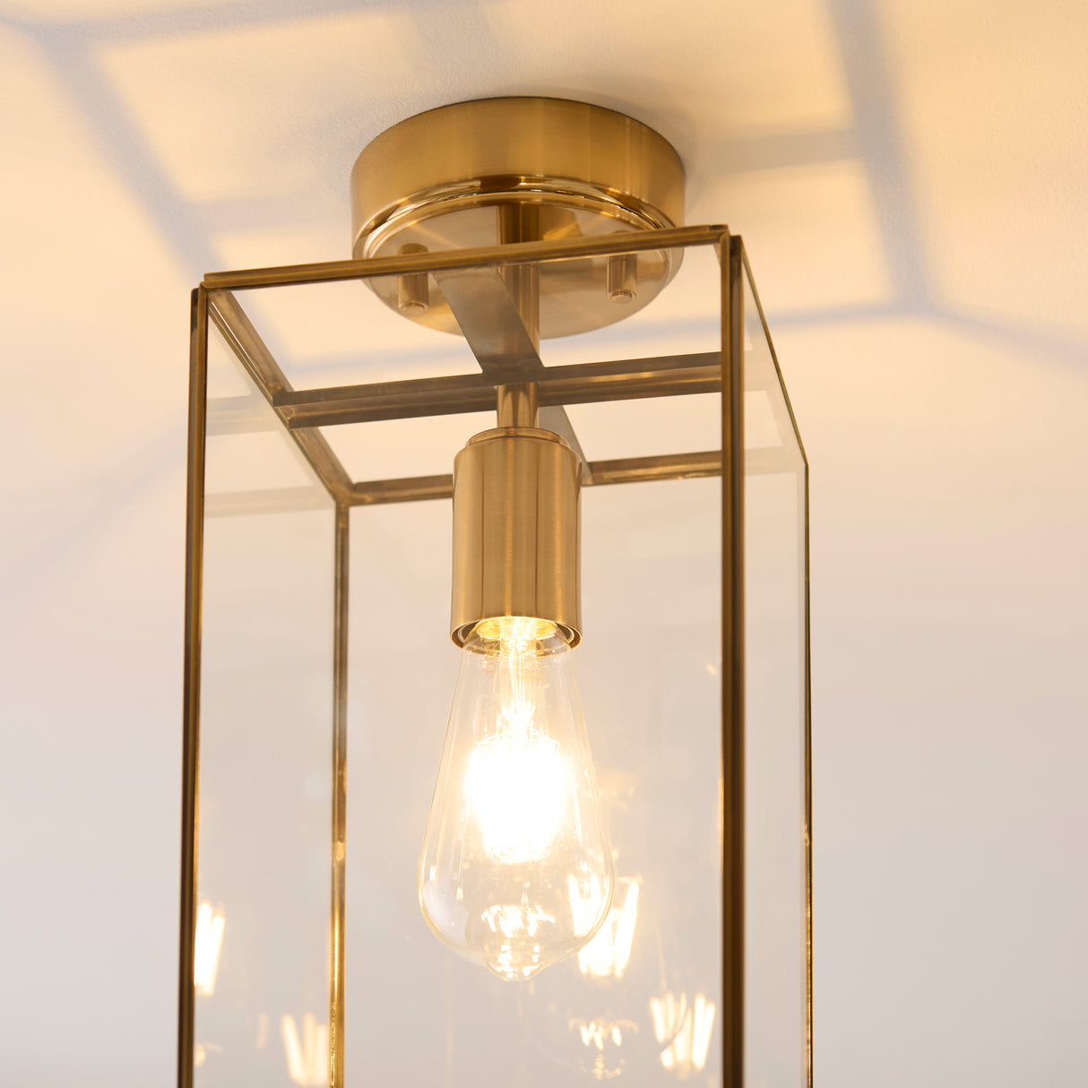 Endon Hammond Flush Antique Brushed Solid Brass