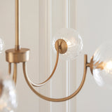 Endon Hague 5lt Chandelier Warm Antique Brass & Clear Spiral Glass