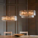 Endon Ridgeton 8lt Tiered Chandelier Antique Brass & Ribbed Glass