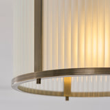 Endon Ridgeton Flush Antique brass plate & frosted ribbed glass