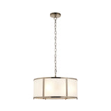 Endon Ridgeton 3lt Pendant Antique brass plate & frosted ribbed glass