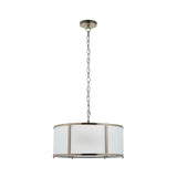 Endon Ridgeton 3lt Pendant Antique brass plate & frosted ribbed glass