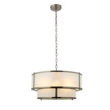 Endon Ridgeton 5lt Tiered Pendant Antique brass plate & frosted ribbed glass