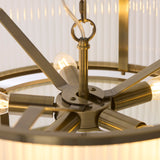 Endon Ridgeton 5lt Tiered Pendant Antique brass plate & frosted ribbed glass