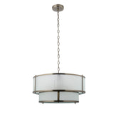 Endon Ridgeton 5lt Tiered Pendant Antique brass plate & frosted ribbed glass
