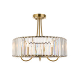 Endon Visconti 3lt Semi Flush Antique Brass & Glass