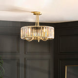 Endon Visconti 3lt Semi Flush Antique Brass & Glass